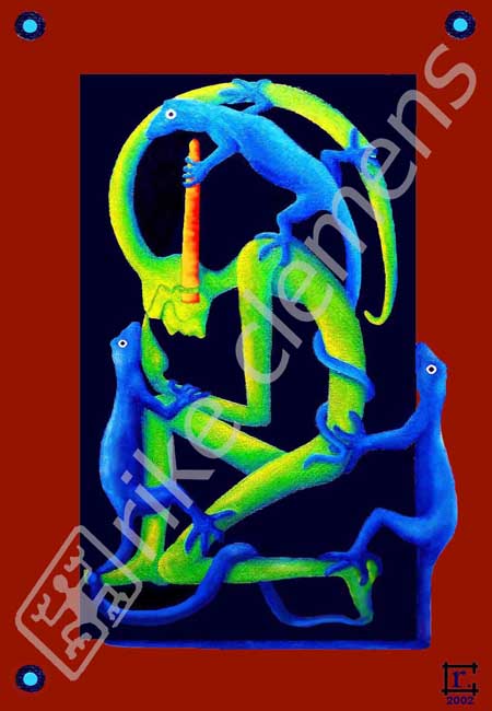 patience, oil on board 2002 (70x125cm) framed