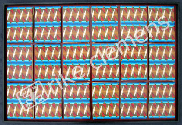 encore 3, 18 prints on canvas 2004  (86.5x59.5cm) framed