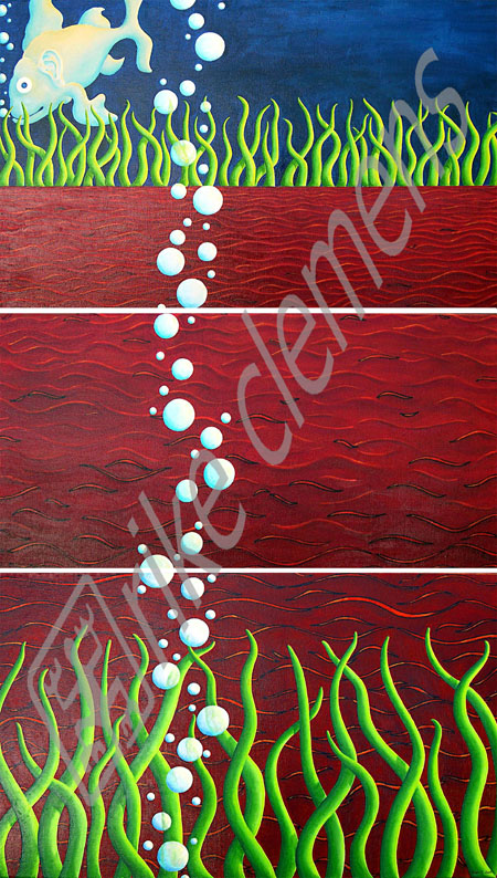 all ears, oil on canvas 2004 (74.5x44.5,36.5,44.5cm)