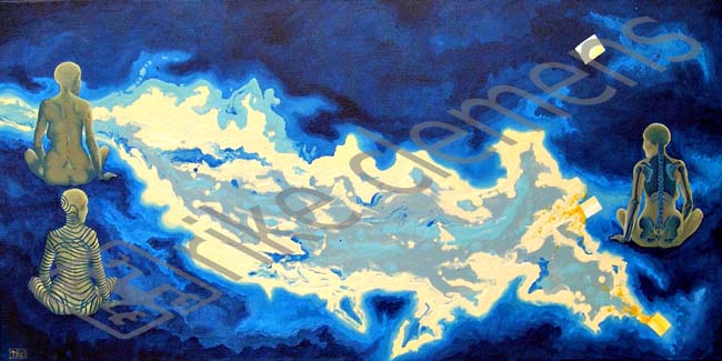 timeline 1 , oil on canvas 2005 (75x37cm)