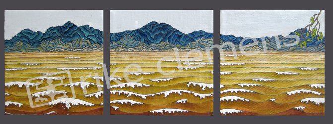 so very far, oil on canvas 2007 (3x 10x10cm)