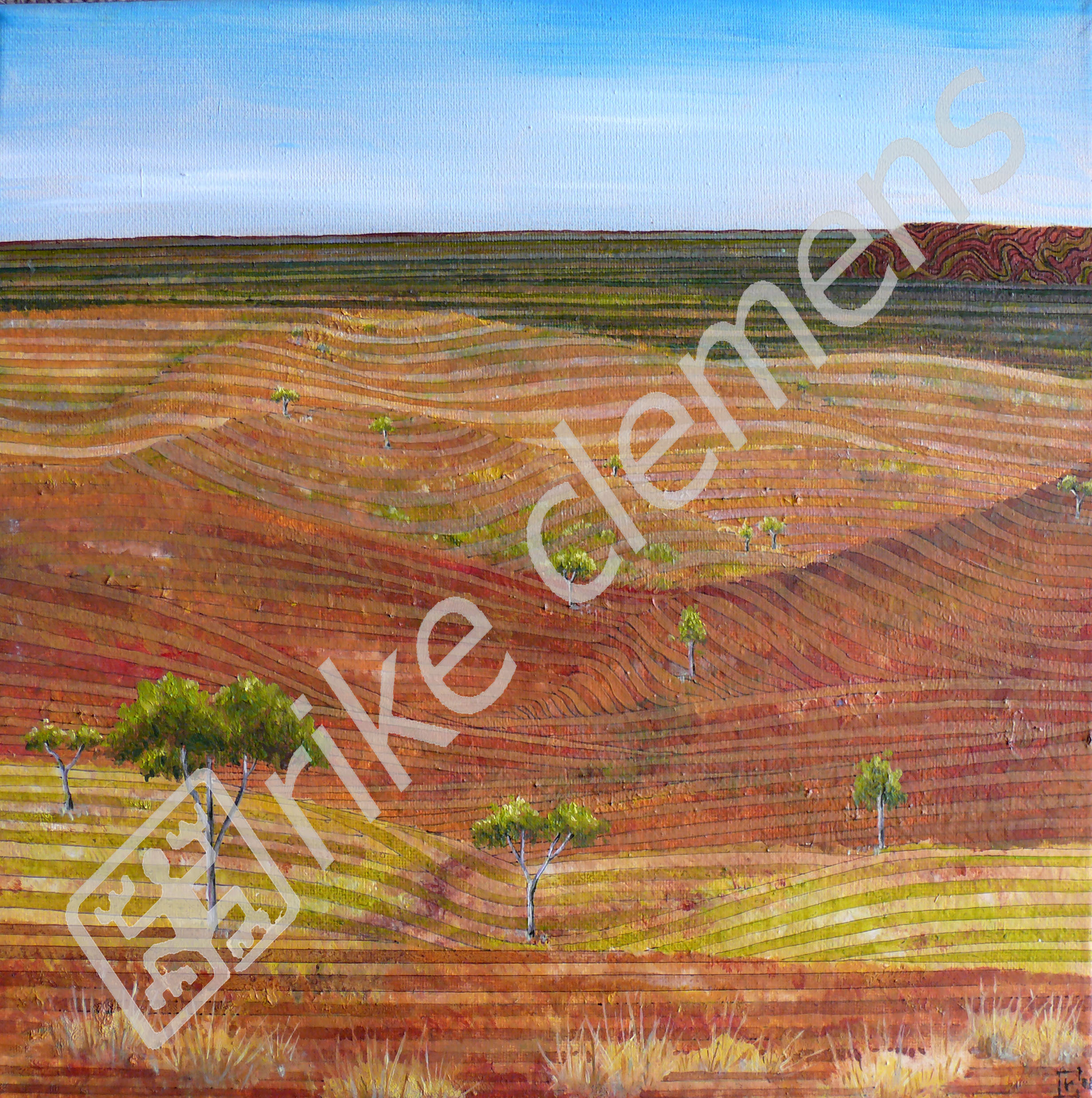 23&deg;39'16.52"S 132&deg;22'02.029"E, oil on canvas 2008 (30.5x30.5)