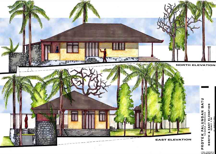 architecture project_bali_N&E elevation