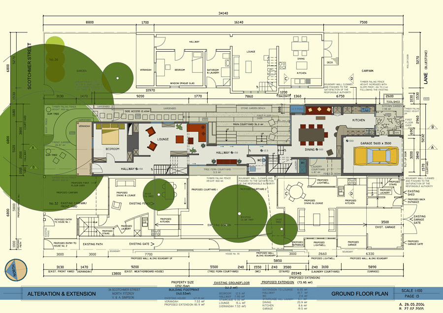 architecture project_extension_Fitzroy_groundfloor plan