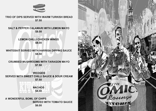 snacks menu_ Comics Lounge_Northmelbourne